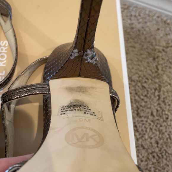 Michael Kors Cicely Sandal Heels Metallic Leather - Picture 7 of 10